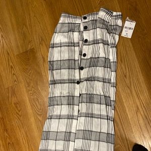 Maxi tight black and white striped skirt